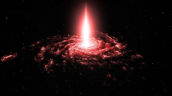 Спиральная Туманность Световой Луч Глубоком Космосе Звездами Рендеринг — стоковое фото