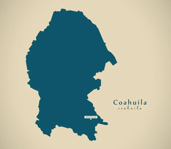 Mapa Moderno Ilustración Coahuila México —  Fotos de Stock