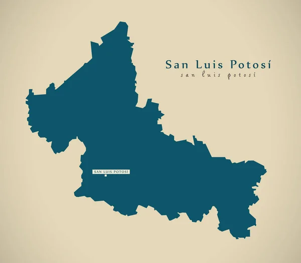 Mapa Moderno Ilustración San Luis Potosí México —  Fotos de Stock