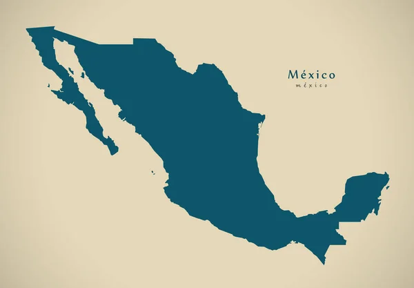 Сучасна Мапа Мексика Материкова Ілюстрація — стокове фото