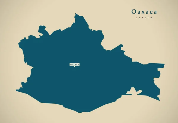 Nowoczesna Mapa Oaxaca Meksyk Ilustracja — Zdjęcie stockowe