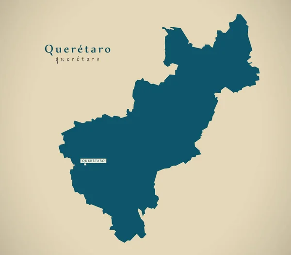 Moderní Mapa Queretaro Mexiko Ilustrace — Stock fotografie