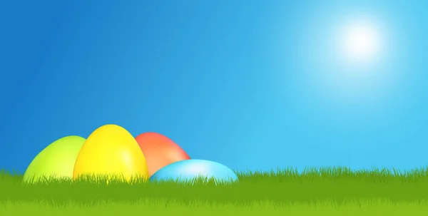 Huevos Pascua Prado Verde Plano Verde Render — Foto de Stock