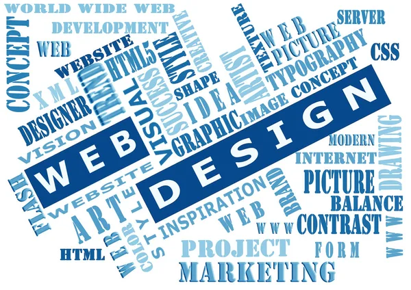 Λέξη Cloud Του Web Design Business Internet Concept — Φωτογραφία Αρχείου