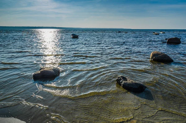 Estlands Östersjökust Stenar Vattnet — Stockfoto