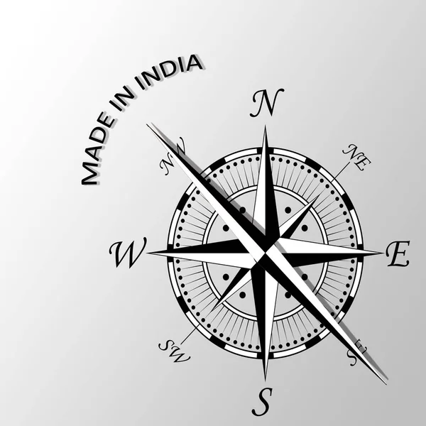 Illustration Made India Written Aside Compass — Stock Photo, Image