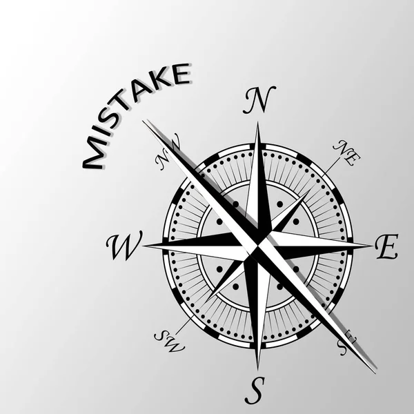 Illustration Mistake Word Written Aside Compass — Stock Photo, Image