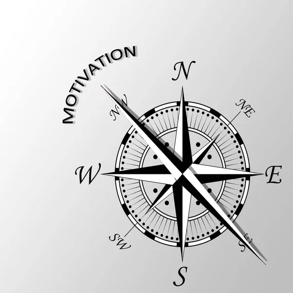 Illustration Des Motivationswortes Beiseite Geschrieben Kompass — Stockfoto