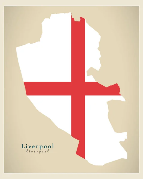 Modern City Map Liverpool Coloured Boroughs Illustration — Stock Photo, Image