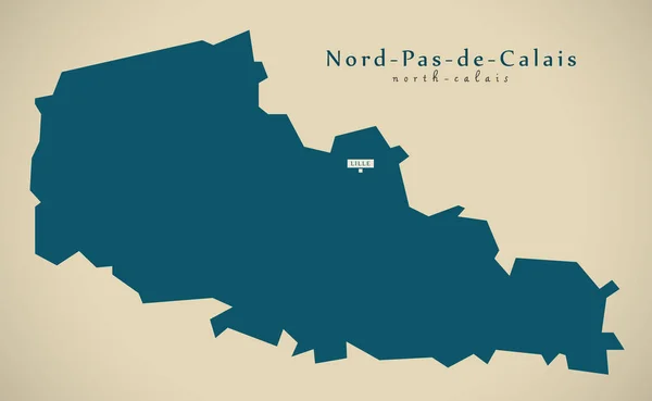 Mapa Moderno Nord Pas Calais Ilustración —  Fotos de Stock