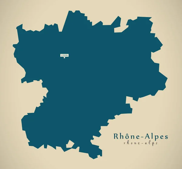 Modern Karta Rhone Alpes Frankrike Illustration — Stockfoto