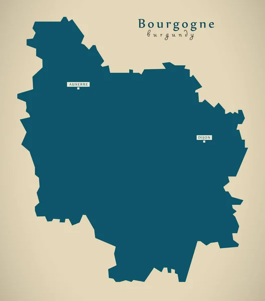 Mapa Moderno Bourgogne França Ilustração — Fotografia de Stock