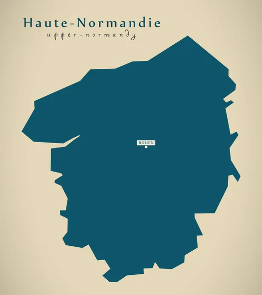 Mapa Moderno Ilustración Haute Normandie France —  Fotos de Stock