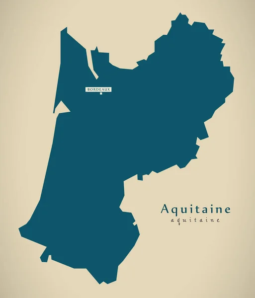 Mapa Moderno Ilustración Aquitania France —  Fotos de Stock
