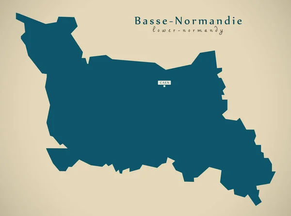 Mapa Moderno Basse Normandie França Ilustração — Fotografia de Stock
