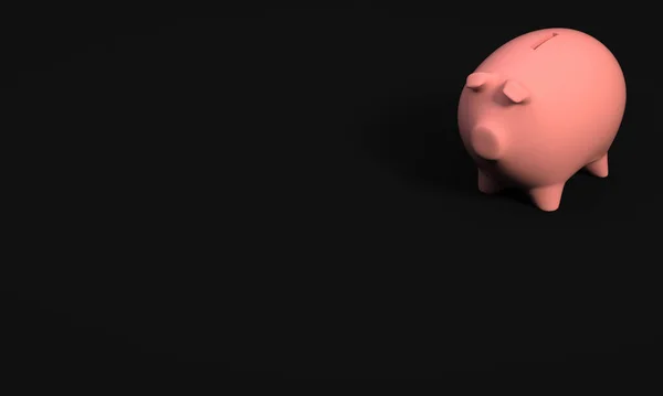Renderowanie Piggy Bank Równym Tle — Zdjęcie stockowe