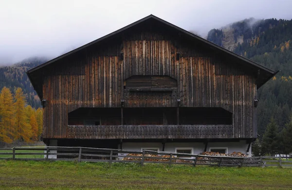 Huis Gevel Boerderij Tirol Herfst — Stockfoto