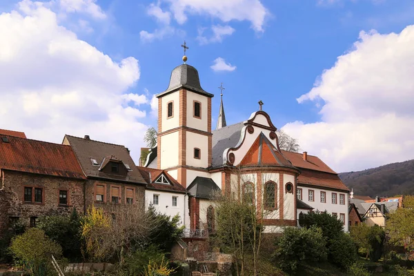 Chiesa Parrocchiale Cattolica Centro Storico Neckarsteinach — Foto Stock