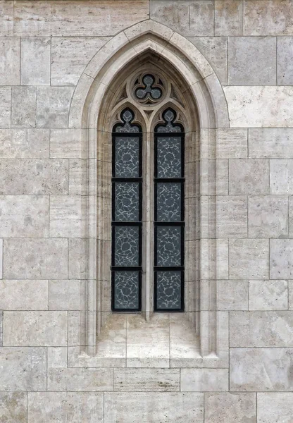 Hungría Budapest Iglesia Matthias Detalle Ventana Gótica — Foto de Stock