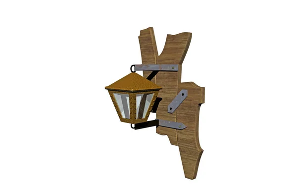 Wooden House Lantern Isolated White Background — Stock Photo, Image