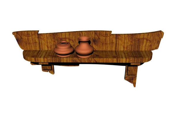 Dřevěný Stůl Vázou Dřeva — Stock fotografie