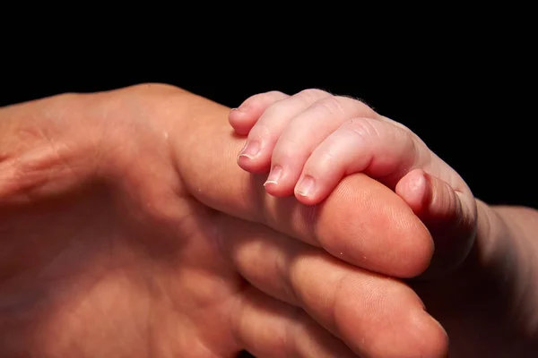 Baby Χέρι Εκμετάλλευση Από Ενήλικα — Φωτογραφία Αρχείου