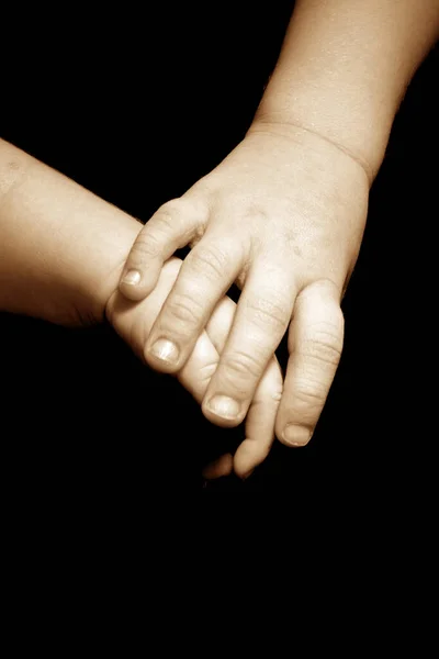 Sister Holding Brothers Hand — Stock Photo, Image