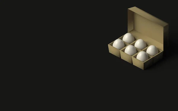 Herschikking Van Eieren Een Eierdoosje Plainbackgrond — Stockfoto