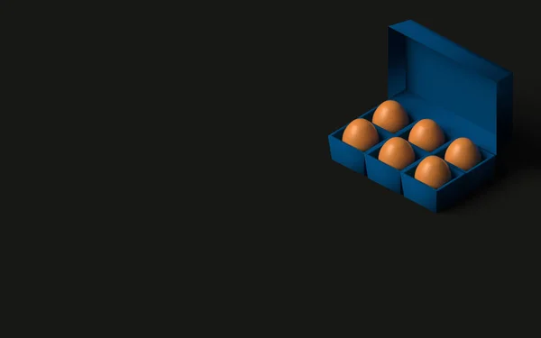 Rendering Eggs Pudełku Jajach Plain Plackground — Zdjęcie stockowe