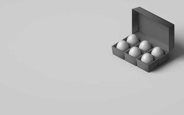 Renovação Ovos Uma Caixa Ovos Volta Planície — Fotografia de Stock