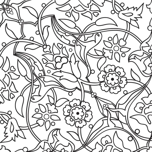 Stylizované Květiny Orientální Tapety Retro Bezešvé Abstraktní Pozadí Vektor Dekorace — Stock fotografie