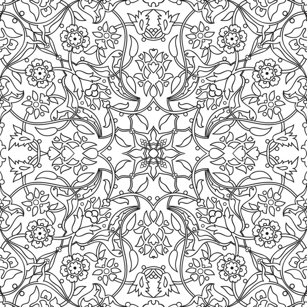 Stylizované Květiny Orientální Čmáranice Tapety Bezešvé Abstraktní Pozadí Vektor Dekorace — Stock fotografie