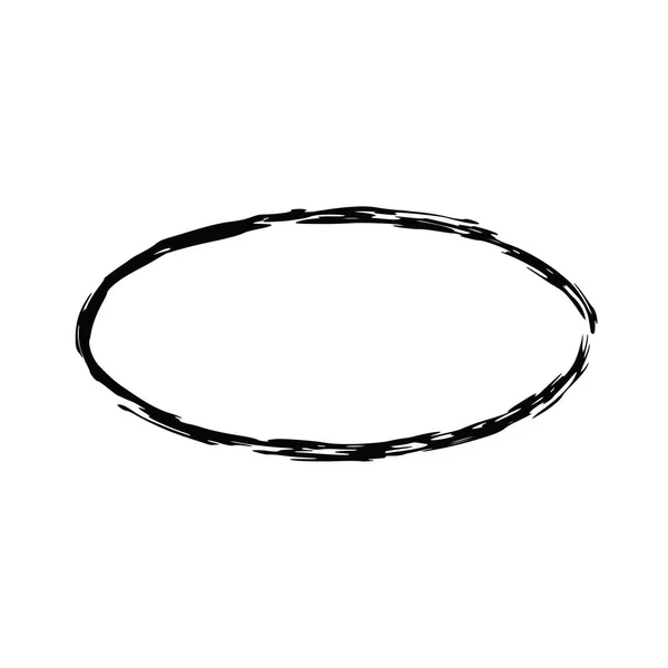 グランジベクトルフレーム楕円形 インクの楕円形のフレーム 古いフレームだ 楕円形のベクトル背景 — ストック写真