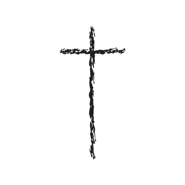 Cristiano Cruz Grunge Vetor Ilustração Cruzamento Vetor Velho Crucifixo Cristão — Fotografia de Stock