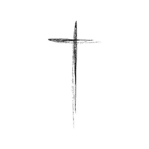 Christian Cross Grunge Vektor Illustration Altes Vektorkreuz Christliches Kreuz Schwarzer — Stockfoto