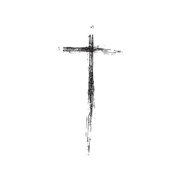 Christelijke Cross Grunge Vector Illustratie Oud Vectorkruis Christelijk Kruis Kruisbeeld — Stockfoto