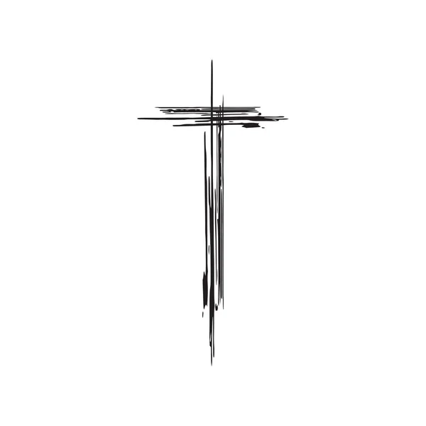 Christian Cross Grunge Vector Illustration 약자이다 크로스 기독교 십자가 크로스 — 스톡 사진