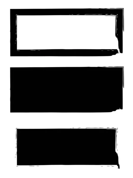 Grunge Black Frame Vector Background Set Dirty Stylish Shape Ink — Stock Photo, Image