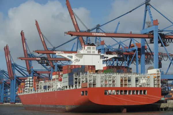 Containerterminal Hamburg Duitsland — Stockfoto