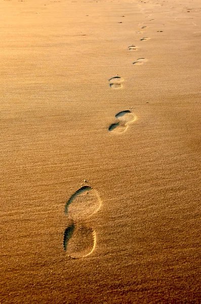Шаги Песчаному Пляжу Вечернее Время — стоковое фото