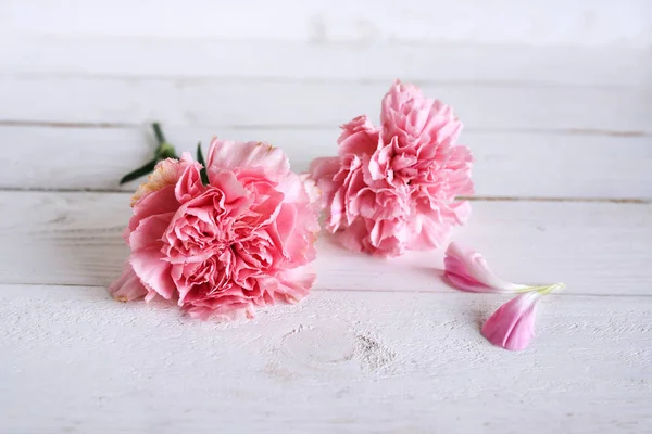 Tierna Vida Aún Con Flores Carnación Rosa Para Madres Día —  Fotos de Stock