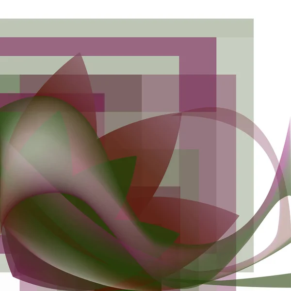 Красочный Абстрактный Цветок Волнами Квадратном Градиентном Фоне — стоковое фото