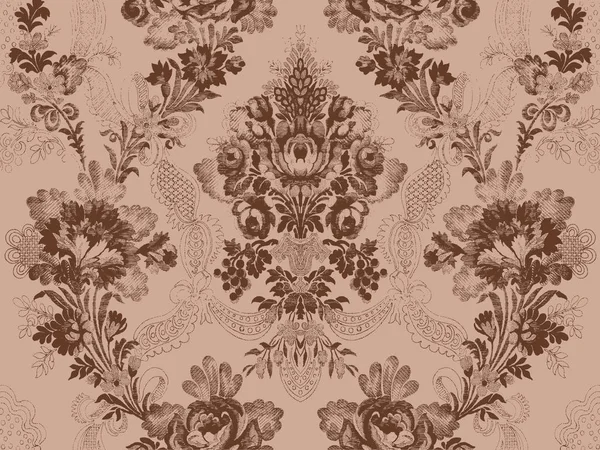 Victorian floral pattern, abstract flower rose fashion seamless, unusual branch ribbon wallpaper vintage print, brown luxury background texture retro, wedding celebration design