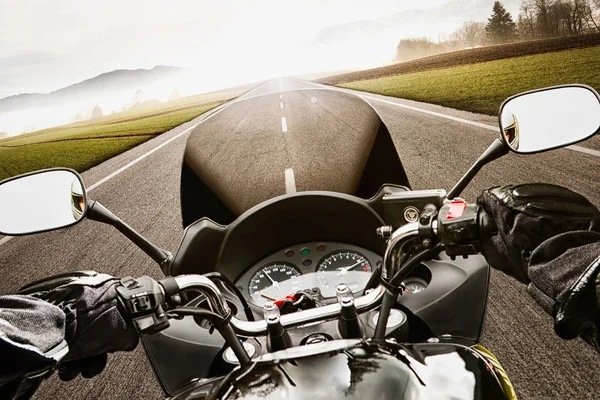 Motocykl Perspektywy Kierowcy — Zdjęcie stockowe