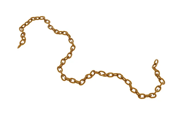 Golden Chain Isolated White Background — Stock Photo, Image