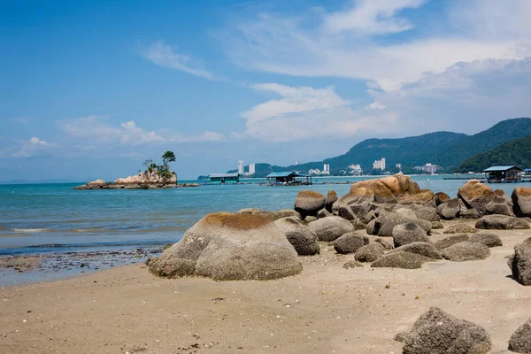 Penang Isla Malasia Playa Tropical Con Mar Cristalino Fondo Perfecto —  Fotos de Stock
