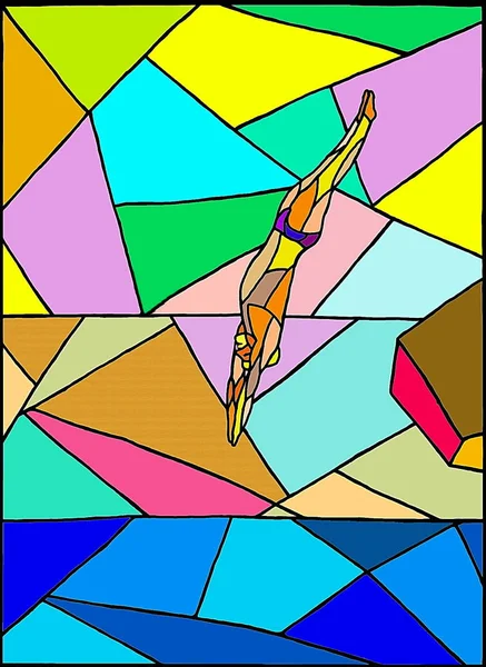 Vectorillustratie Van Een Achtergrond Met Kleurrijke Geometrische Vormen — Stockfoto