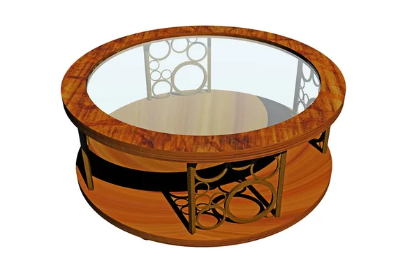 木製の鉢の3Dレンダリング — ストック写真