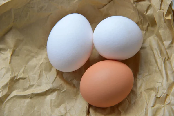 Ovos Orgânicos Saco Papel — Fotografia de Stock