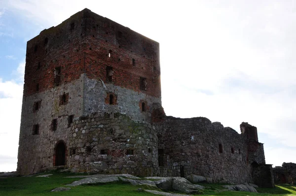 Hammershus Eine Der Größten Zusammenhängenden Burgruinen Nordeuropas Auf Bornholm — Stockfoto